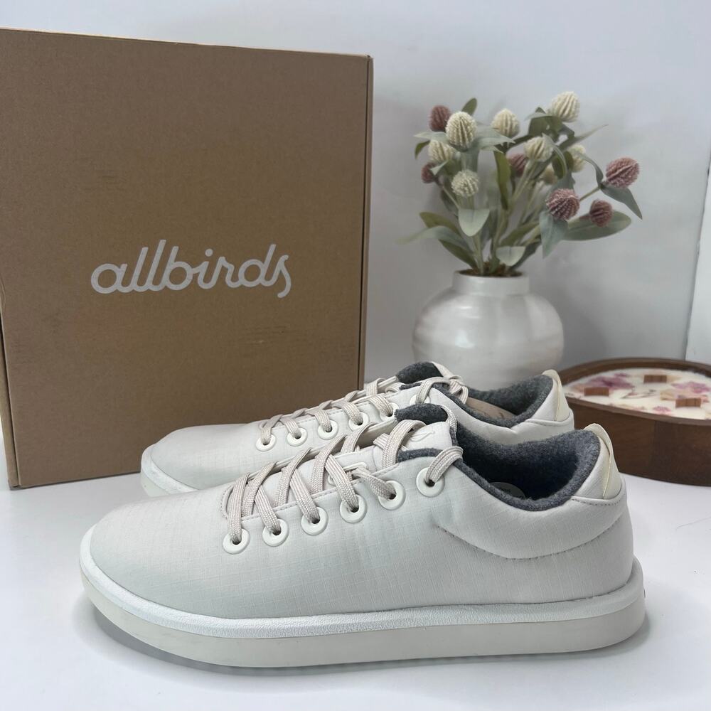 New Allbirds Wool Piper Woven Lace Up Sneaker Natural White Women's 10 NWB